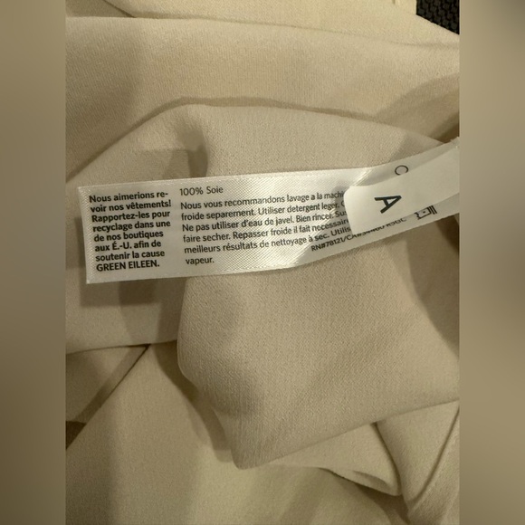 Eileen Fisher Silk Georgette Scoop Neck Tank In Bone Size PM $198 - Picture 5 of 5